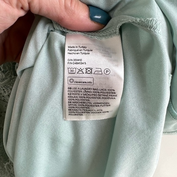 H&M Embroidered Eyelet Ruffle Spaghetti Strap Dress - Picture 7 of 8